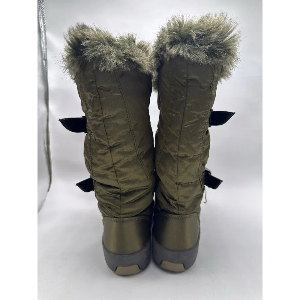 Pajar Womens Green‎ Round Toe Mid-Calf Shearling Style Boots Size EU 39 US 8